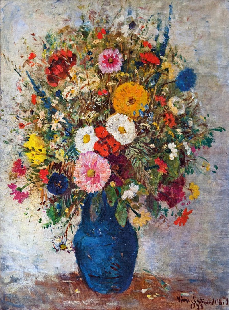 Fargerik feltbukett Engelsk: Colorful Field Bouquetn av Bela Ivanyi Grunwald