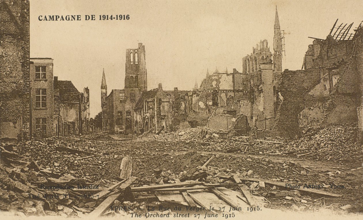 Rue de Verger, 27. juni 1915 av Belgian Photographer