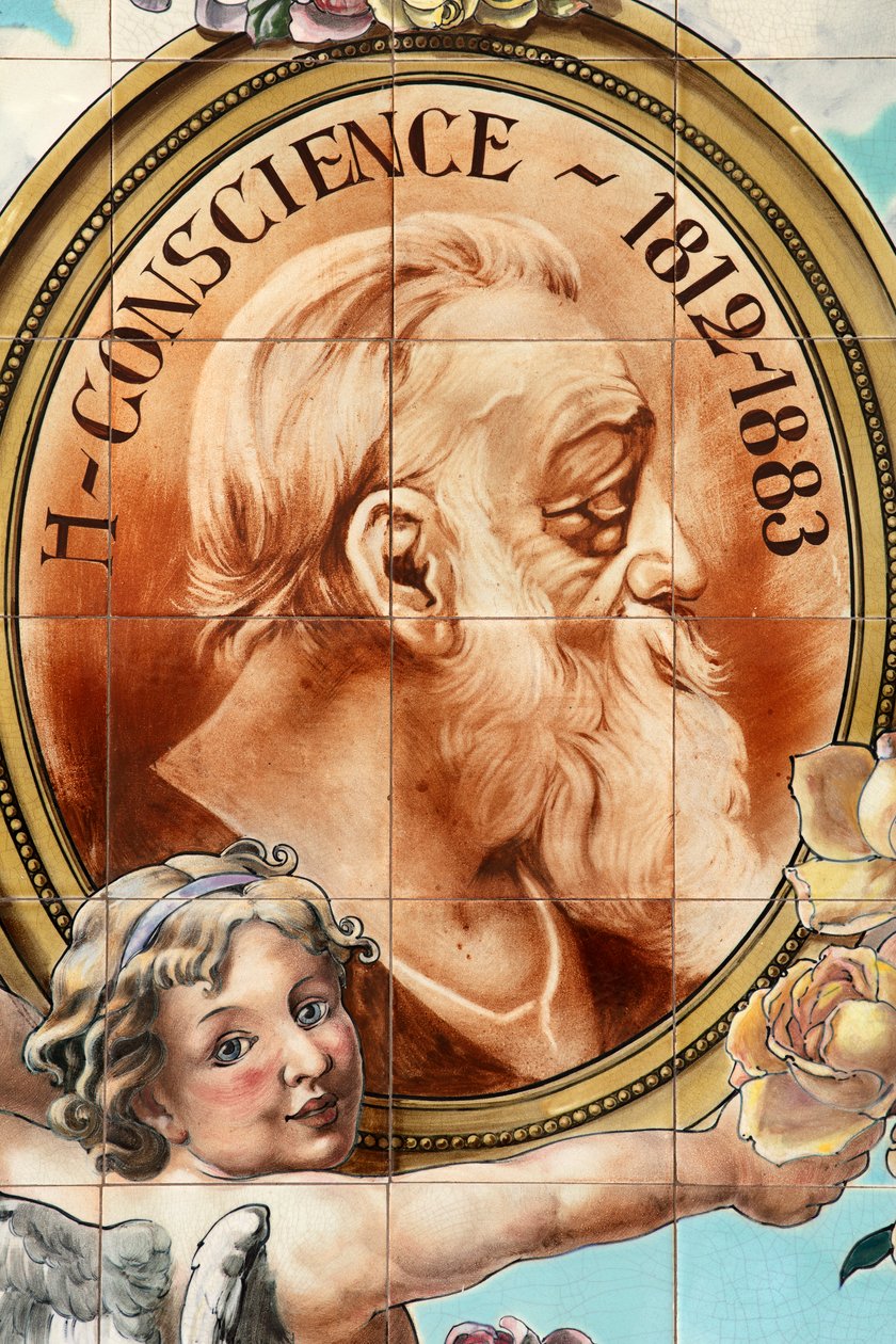 Barinteriør ("Local Unique" kafé). Keramisk panel. Helman Ceramics Brussel. av Belgian School