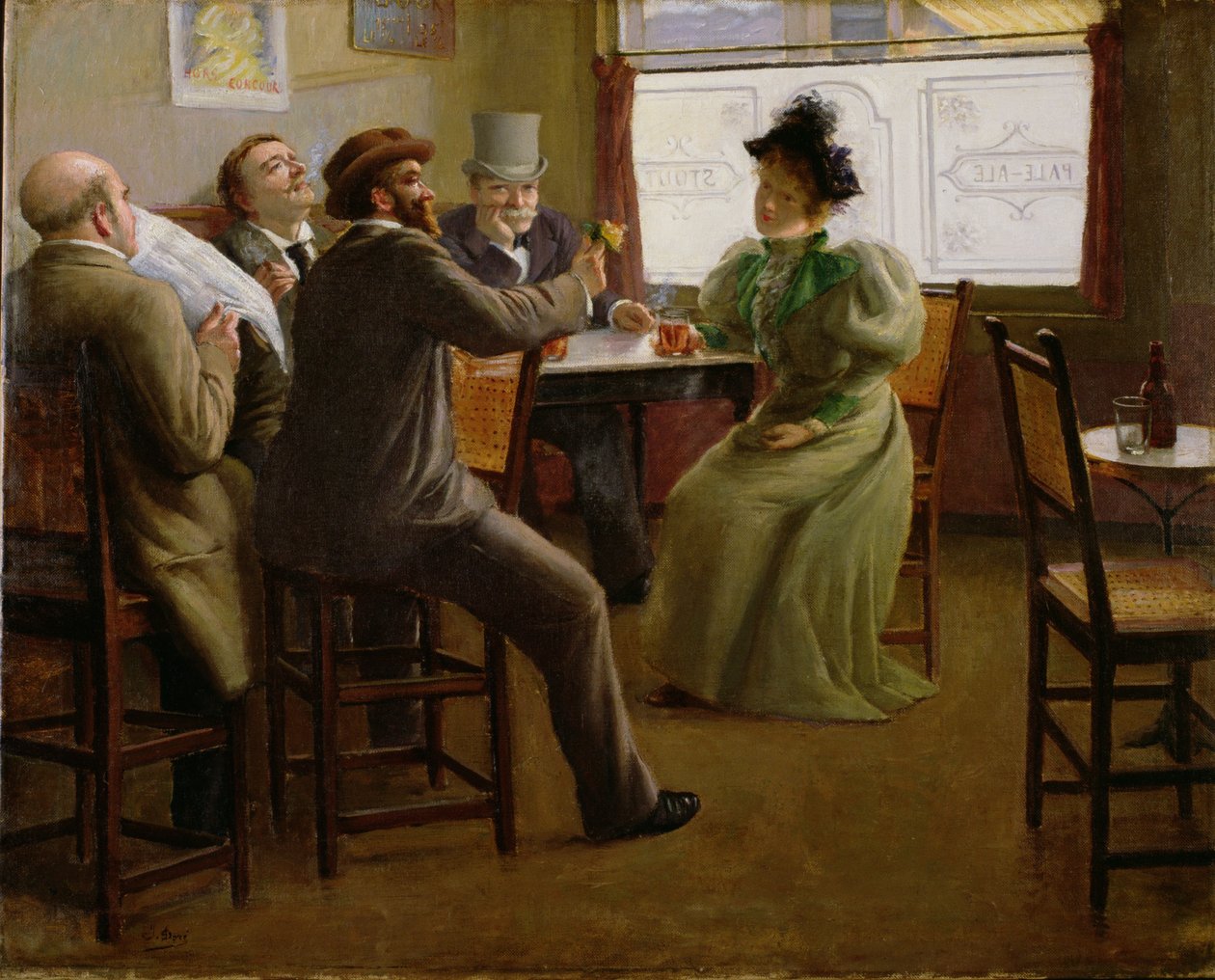 Barinteriør, ca.1880 av Belgian School