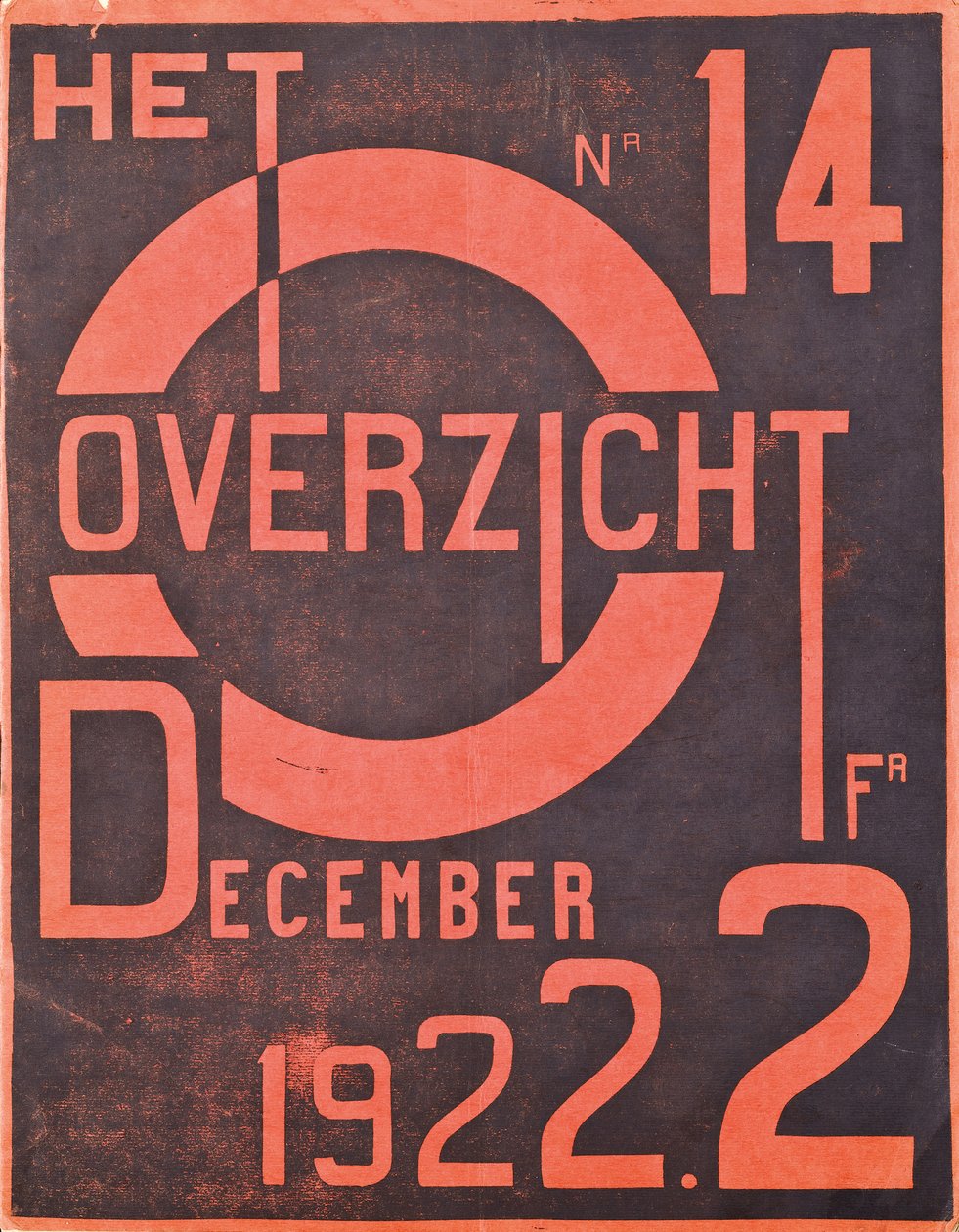 Forside for desemberutgaven av magasinet "The Overview", 1922 av Belgian School