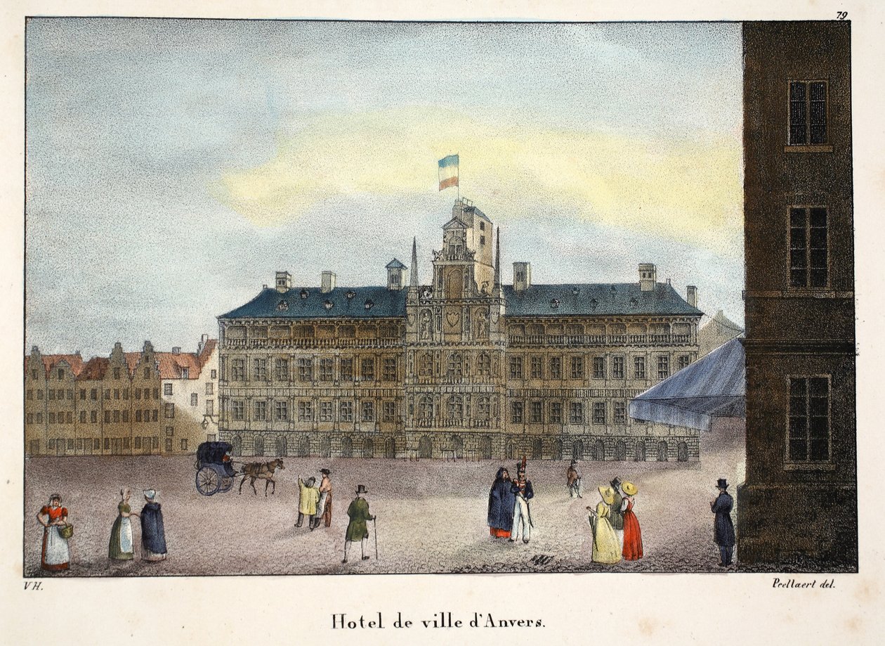 Hotel de ville dAnvers, ca. 1895 (photochrom) av Belgian School