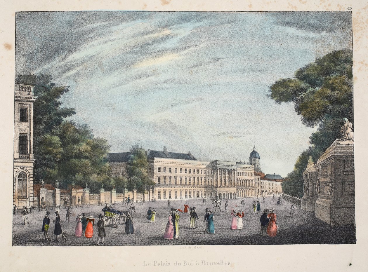 Kongens palass i Brussel, ca. 1895 (fotokrom) av Belgian School