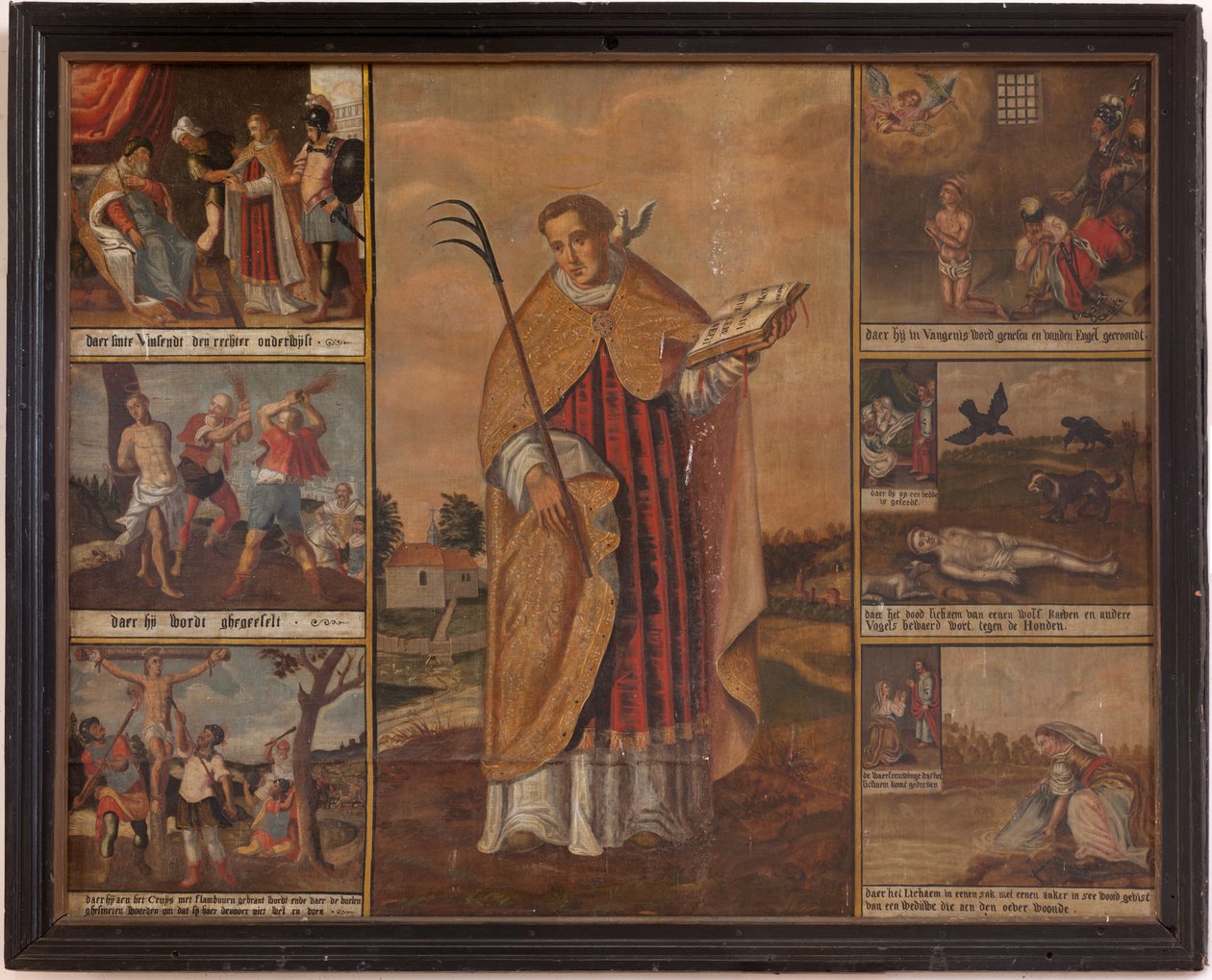 Maarke. Kapell (Sint-Vincentiuskapell). interiør. Maleri. Martyren til Saint Vincent. 1800-tallet. av Belgian School