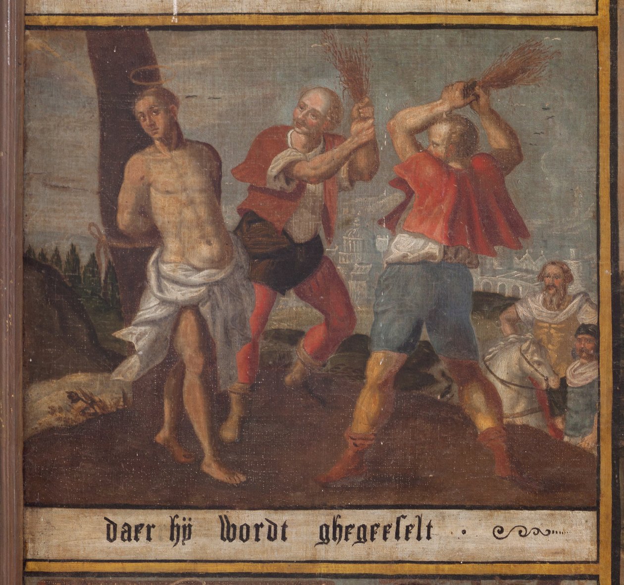 Maarke. Kapell (Sint-Vincentiuskapell). interiør. Maleri. Martyren til Saint Vincent. 1800-tallet. Detalj. av Belgian School