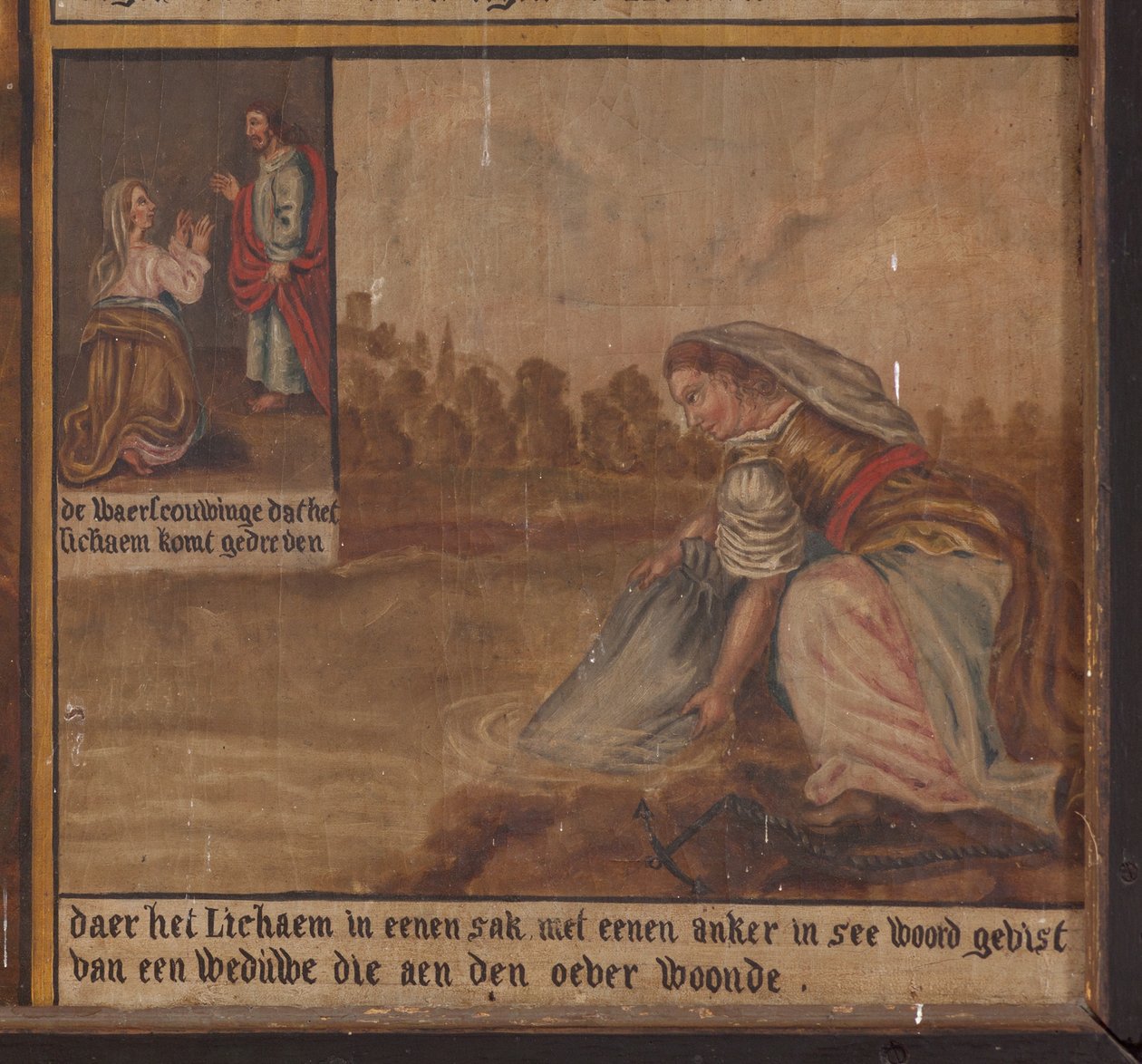 Maarke. Kapell (Sint-Vincentiuskapell). interiør. Maleri. Martyren til Saint Vincent. 1800-tallet. Detalj. av Belgian School