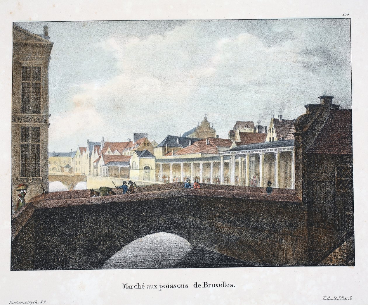 Brussels fiskemarked, ca. 1895 (fotokrom) av Belgian School