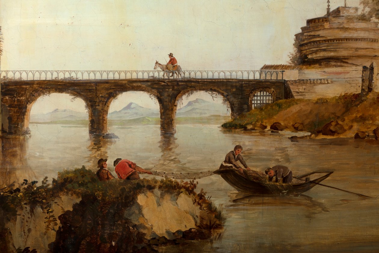 Andre bakrom på baksiden, møterom, veggmalerier med landlige scener i klassisk stil, trolig fra rundt 1810, scene 2 av Belgian School
