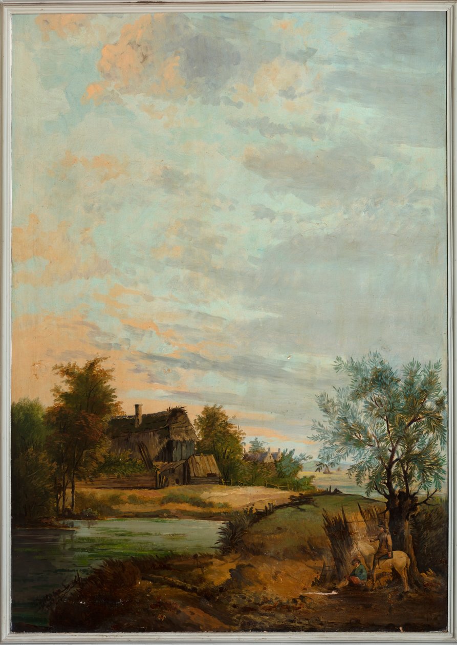 Andre bakrom på baksiden, møterom, veggmalerier med landlige scener i klassisk stil, trolig fra rundt 1810, scene 7 av Belgian School