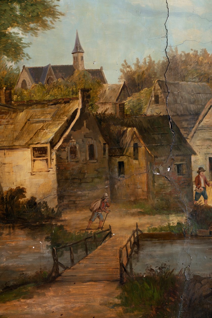 Andre bakrom på baksiden, møterom, veggmalerier med landlige scener i klassisk stil, trolig fra rundt 1810, scene 3 av Belgian School