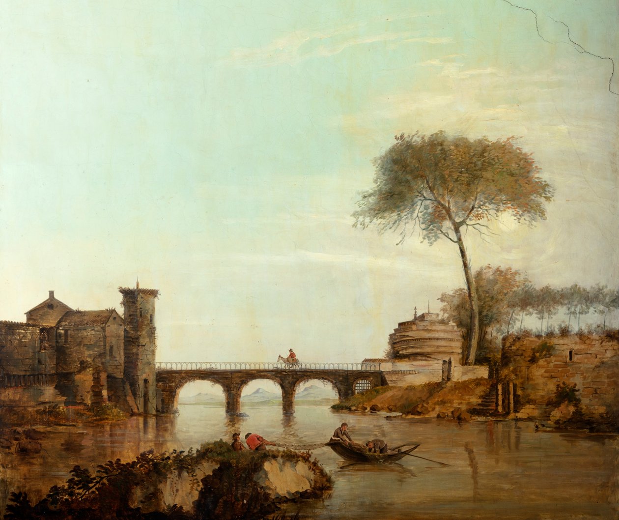 Andre bakrom på baksiden, møterom, veggmalerier med landlige scener i klassisk stil, trolig fra rundt 1810, scene 2 av Belgian School