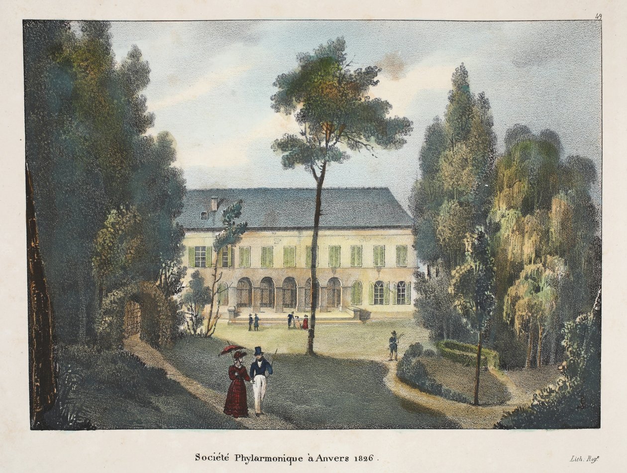 Phylharmonic Society i Antwerpen 1826, ca. 1895 (fotokrom) av Belgian School