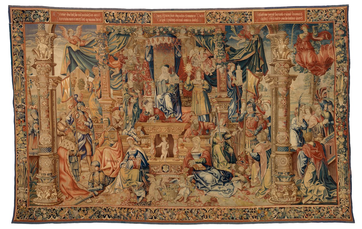 Tapestry, Faith Velkommen til antikkens helter, laget i Brussel, Belgia av Belgian School