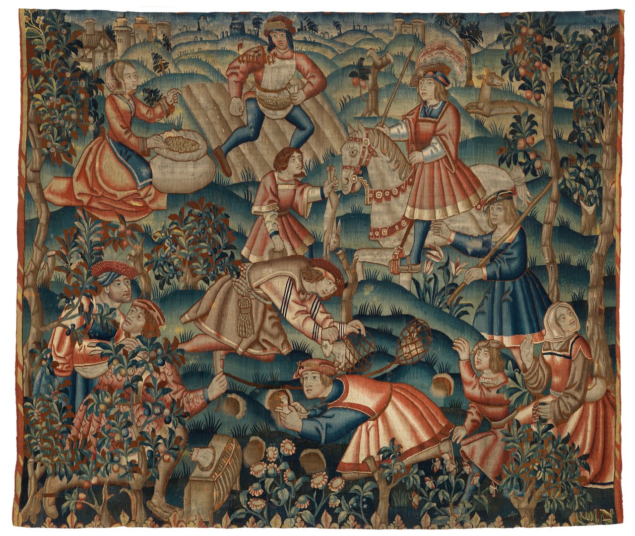 Tapestry, September måned, muligens fra Flandern av Belgian School