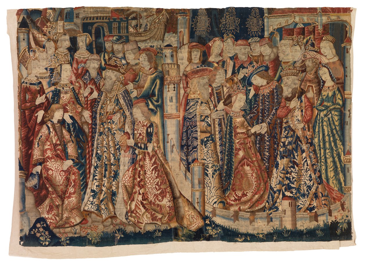 Tapetet, forlovelsen og ekteskapet 'Les Fiancailles et le Marriage de Marie de Bourgogne et de Maximilien', fra Tournai eller Brussel av Belgian School