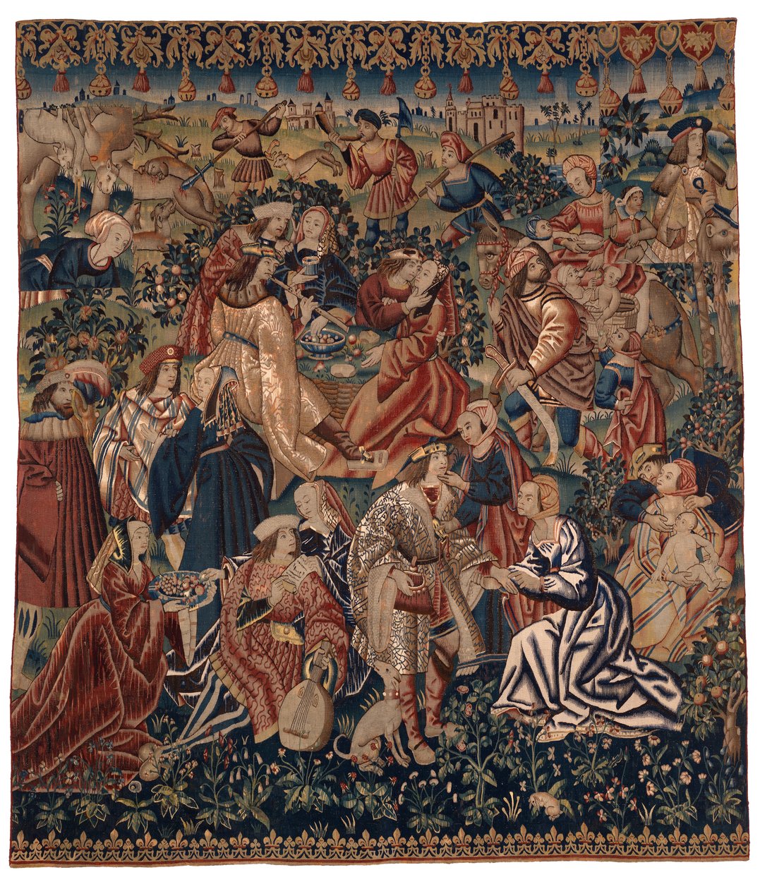 Tapet som viser Sigøynernes leir, fra Flandern, ca. 1510 (ull og silke) av Belgian School