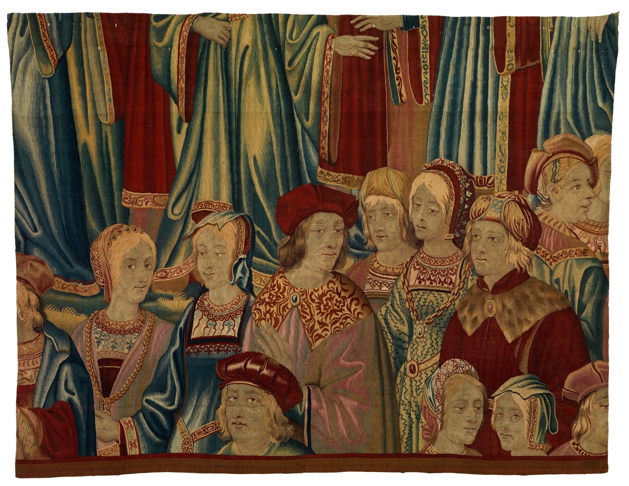 Billedteppefragment, Comtiers, laget i Brussel, Belgia, ca. 1520 (ull og silke) av Belgian School