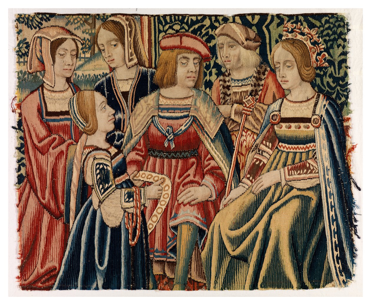 Tapetfragment som viser ekteskapet til Ludvig XII med Anne av Bretagne, fra Brussel av Belgian School