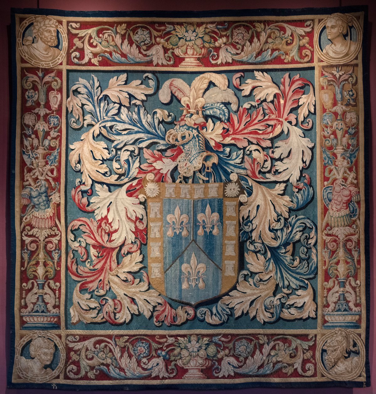 Tapet med De Nagera-familiens våpenskjold. Mester AL. Ca 1550 (teppe) av Belgian School
