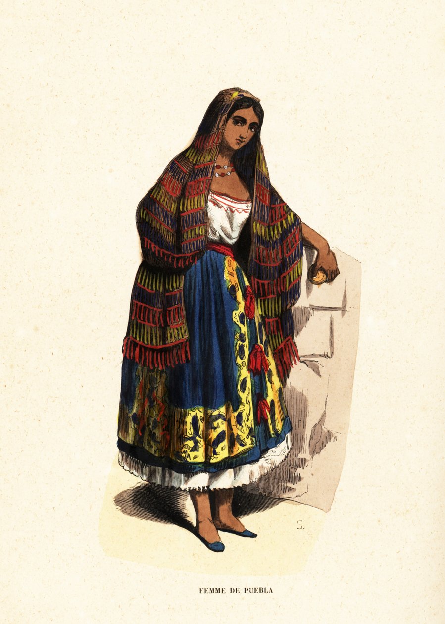 Kvinne fra byen Puebla, Mexico av Belgian School