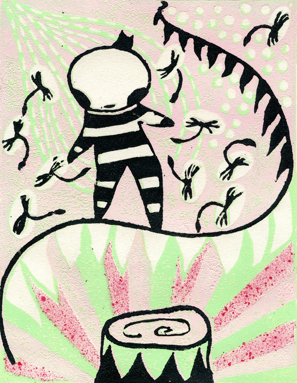 At the Circus, 2010 (reliefftrykk på papir) av Bella Larsson
