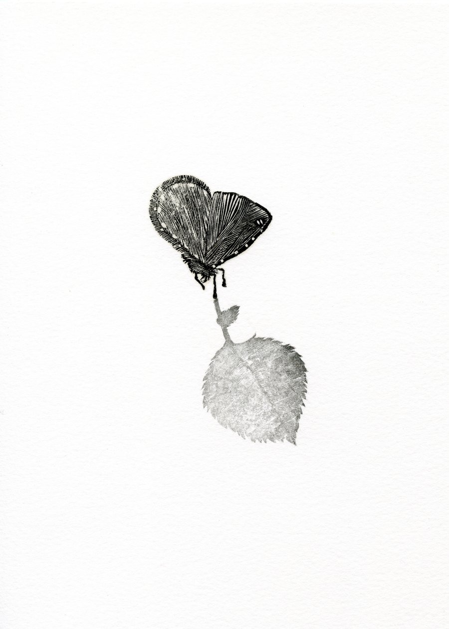 Suspense, 2014 (tregravering på papir) av Bella Larsson