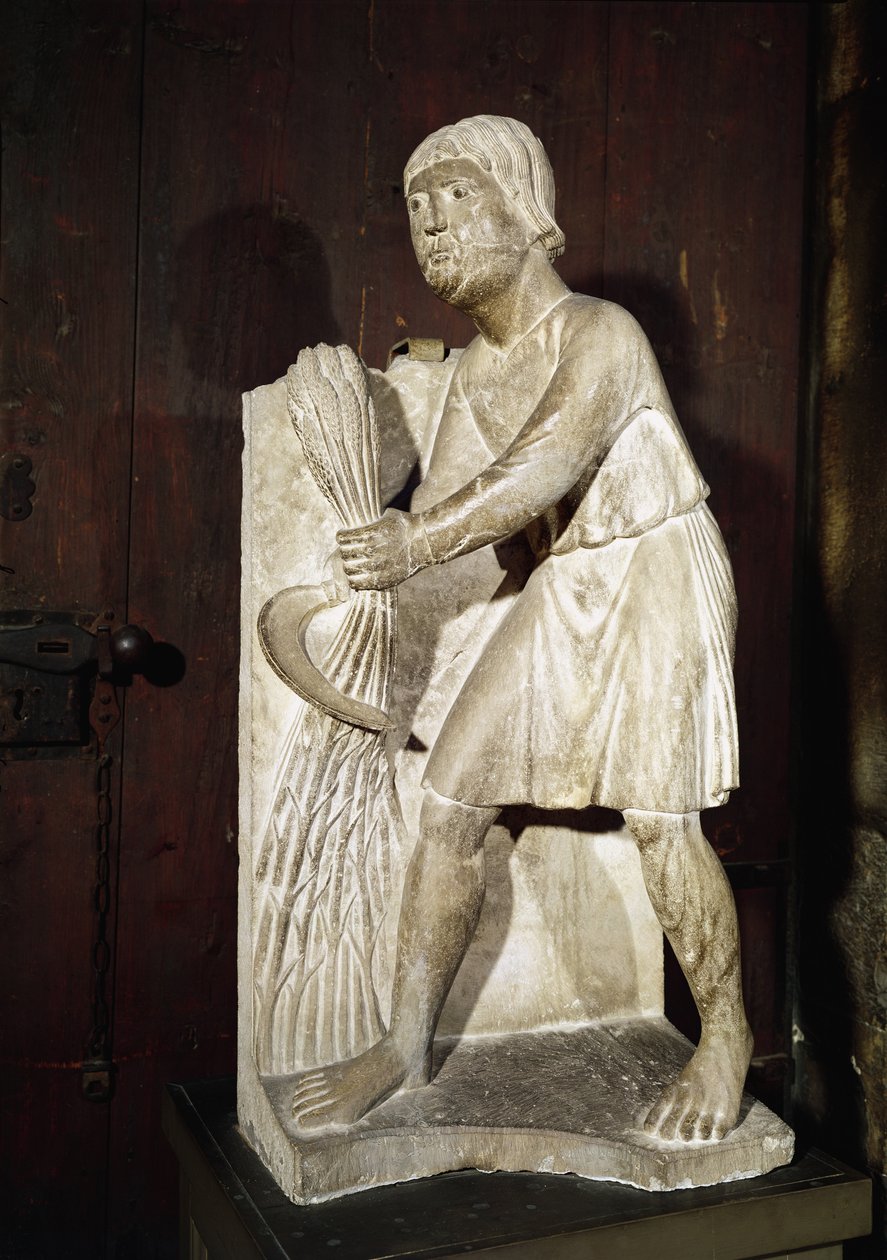 Reaper: juni fra en statuerkalender for månedenes arbeid, ca. 1200 av Benedetto Antelami
