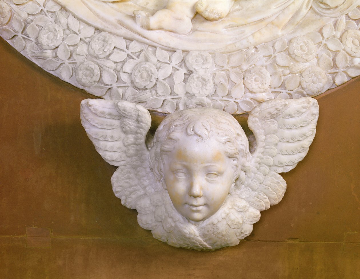Graven til Filippo Strozzi 1428-91 i Strozzi-kapellet, 1491-95 marmordetalj av 208700 av Benedetto da Maiano