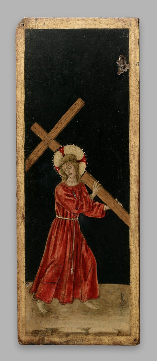Kristus som bærer korset; Kristusstatuen; korsfestelsen av Benedetto Bonfigli