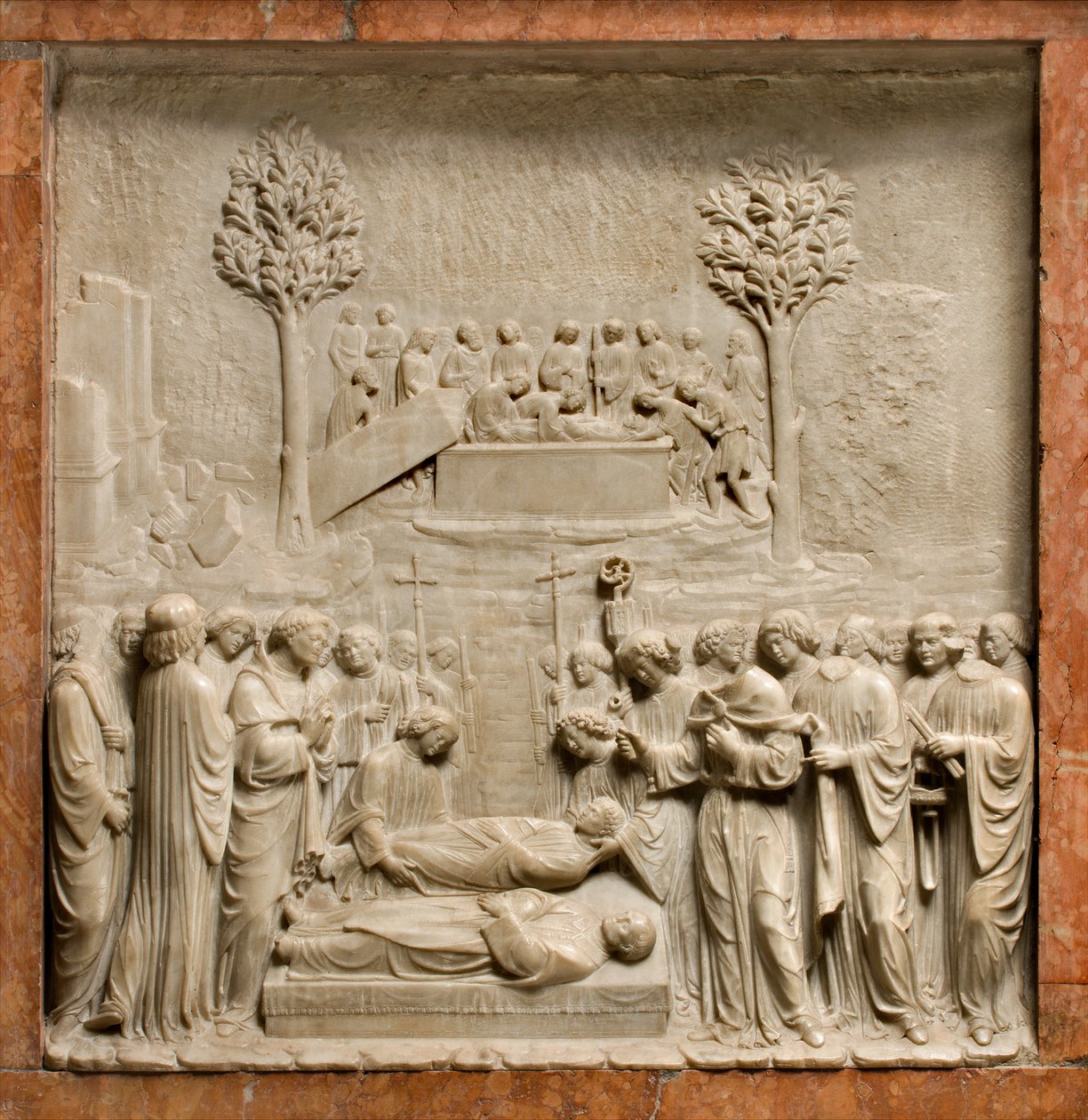 Krypten, arken til de hellige Marcellinus og Peter Exorcist, Benedict Briosco 1506-08, begravelse av de hellige Marcellinus og Peter av Benedetto Briosco