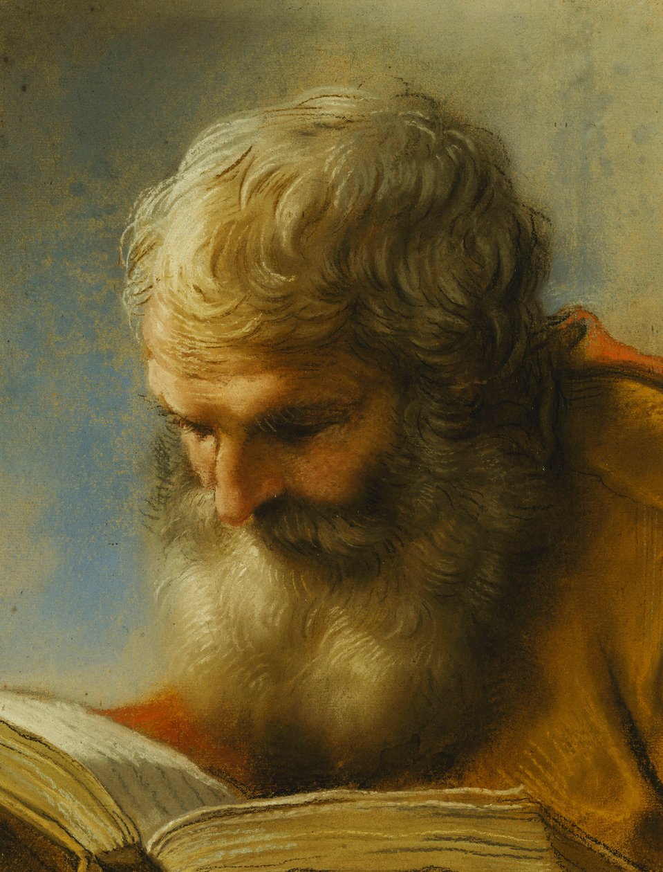 En skjegget apostel som leser, 1712 av Benedetto Luti