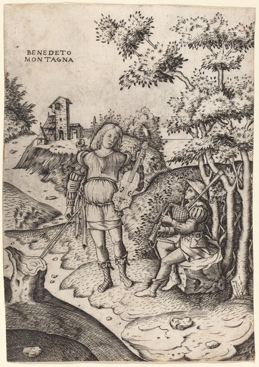 Apollo og Marsyas av Benedetto Montagna