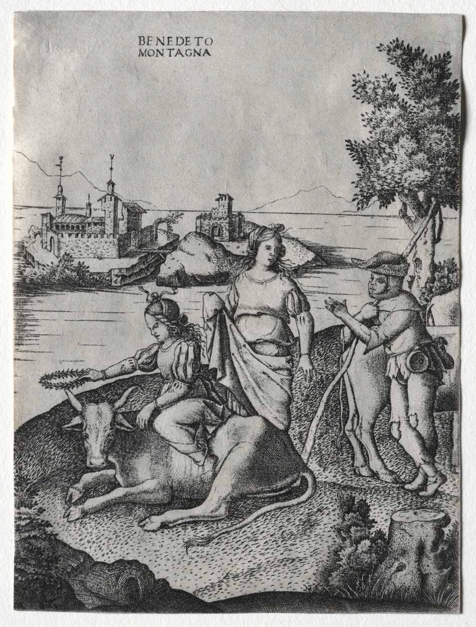 Voldtekt av Europa, ca. 1515-1520. av Benedetto Montagna