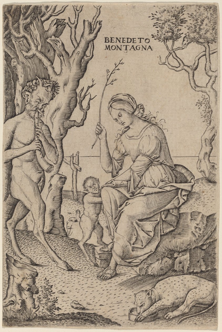 Satyr-familien av Benedetto Montagna