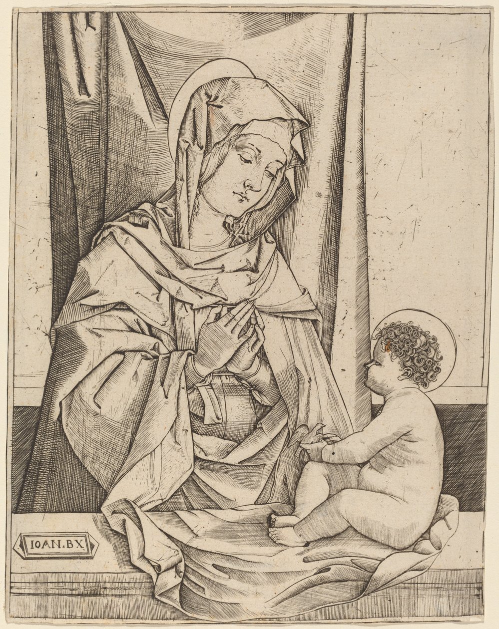 Jomfruen og barnet av Benedetto Montagna