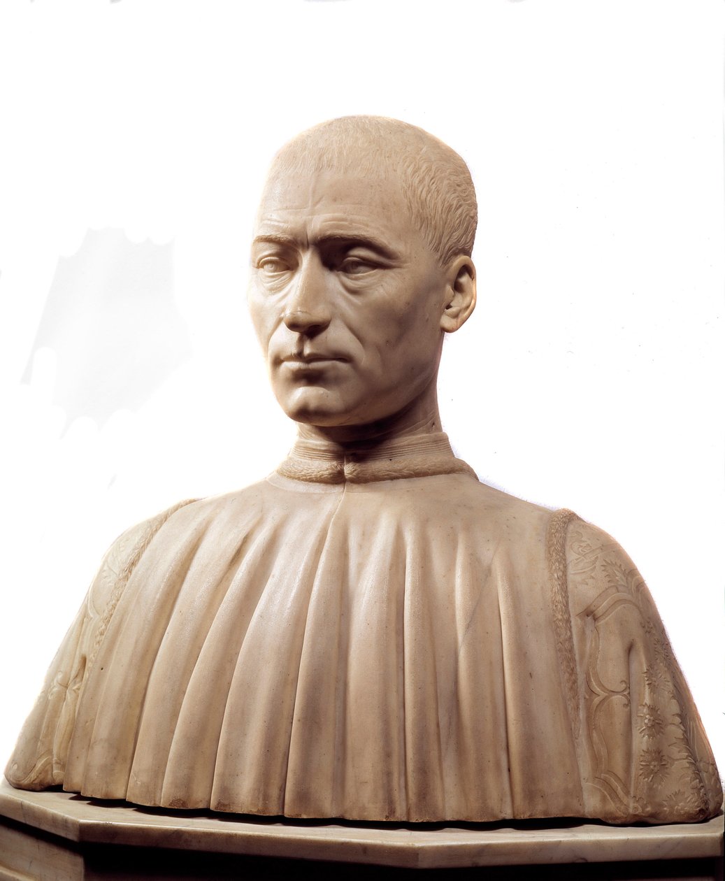 Byste av Philippe Strozzi (eller Filippo) (1489-1538), italiensk kondottiere og politiker. Marmorskulptur av Benedetto da Maiano (1442-1497) Paris fra 1400-tallet, Louvre-museet. av Benedetto da Maiano