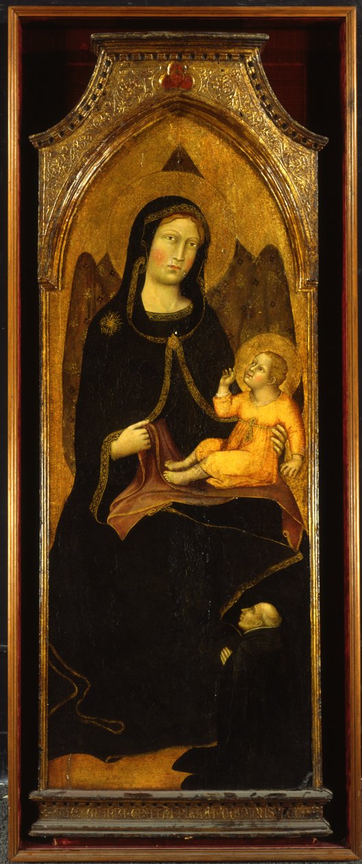 Madonna og barn med donor, panel fra høyalteret til SS. Domenico e Giacomo, Bevagna, 1416 av Benedetto di Bindo