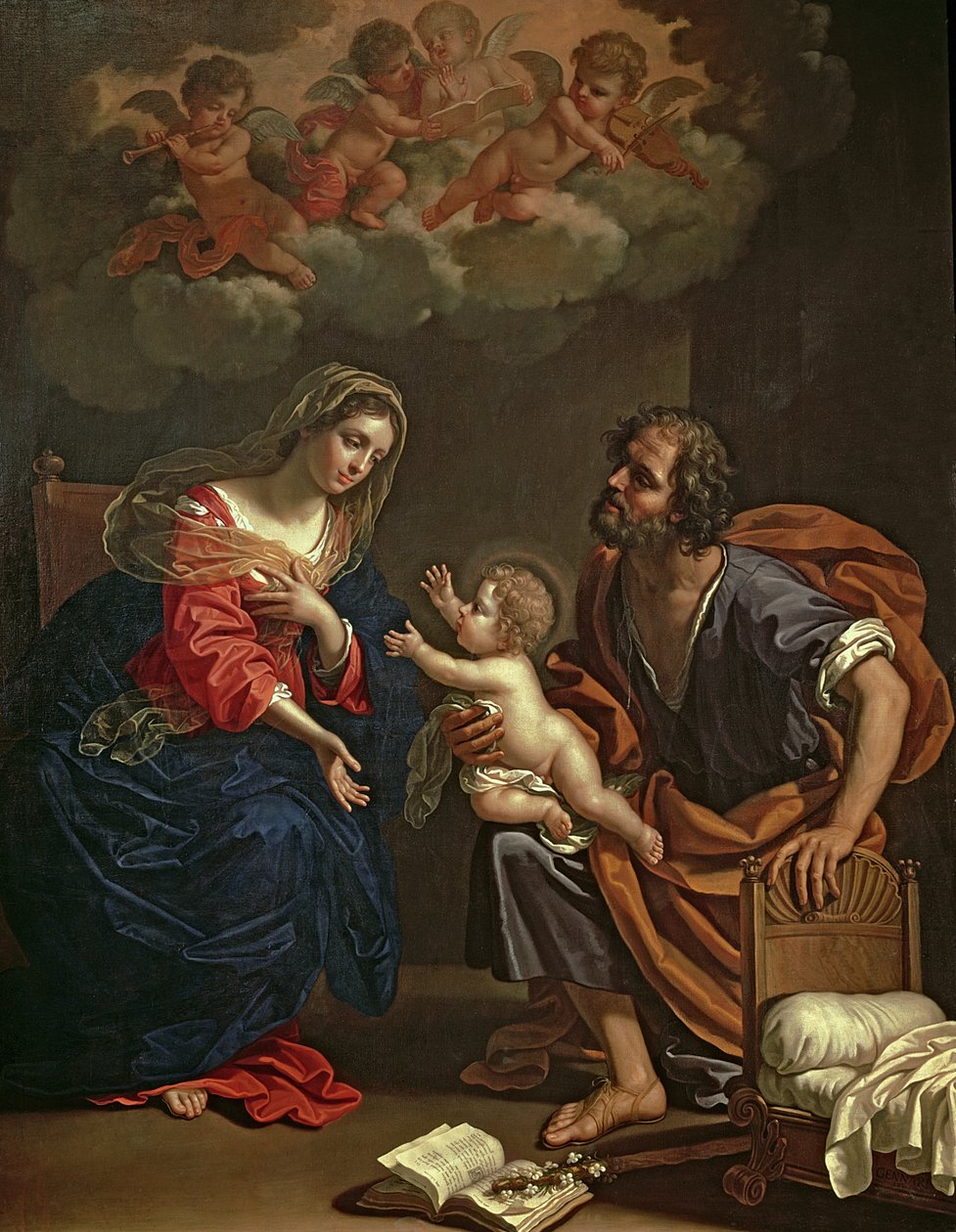 Den hellige familie av Benedetto the Younger Gennari