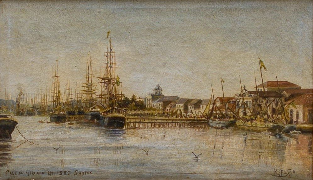 Market Quay in 1885nEnglish: Market Quay in 1885n av Benedito Calixto