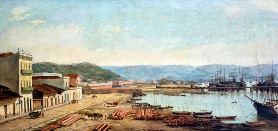 Konsulatets havn og Serra do Marn av Benedito Calixto