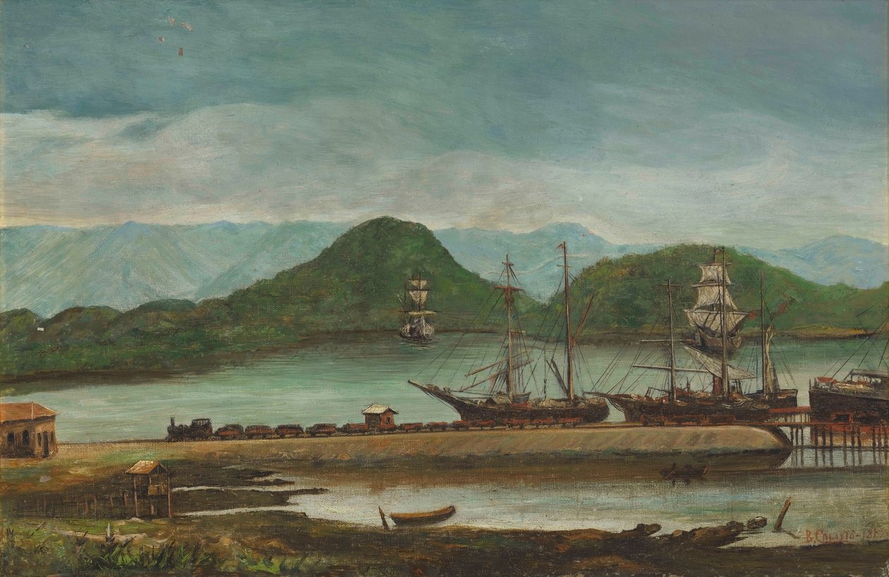 Benedito Calixto - Port of Santos, SP, 1888 av Benedito Calixto