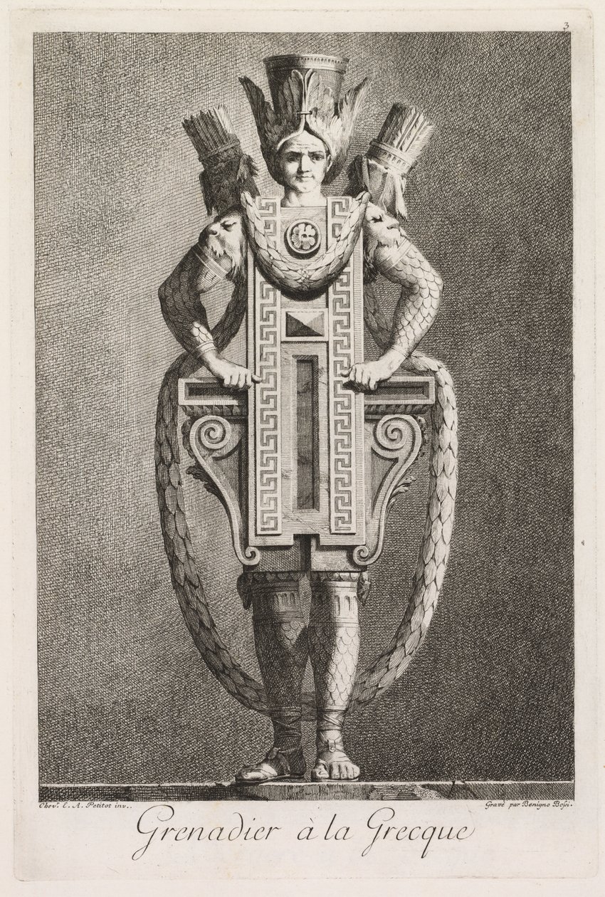 Gresk maskerade: Gresk granateple (plate 3) av Benigno Bossi