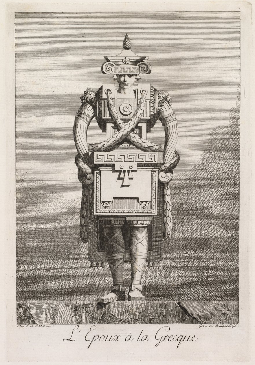 Gresk maskerade: Den greske brudgommen (Plate 7) av Benigno Bossi