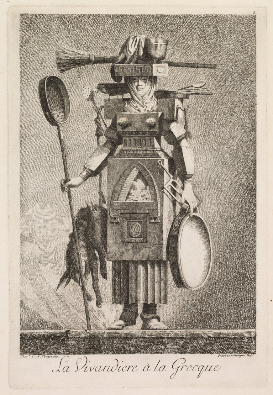 Gresk maskerade: La Vivandière à la Grecque (Plate 2) av Benigno Bossi