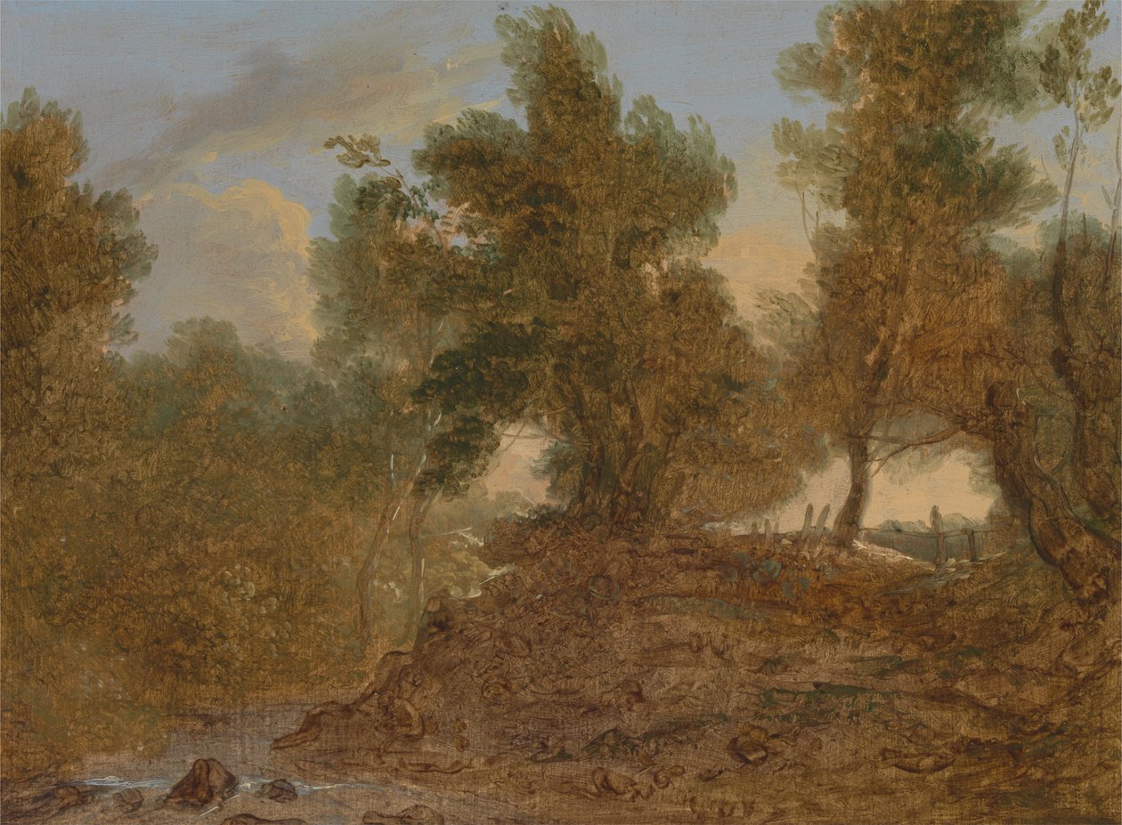 Et landskap i Wick, Gloucestershire, nedenfor steinene av Benjamin Barker