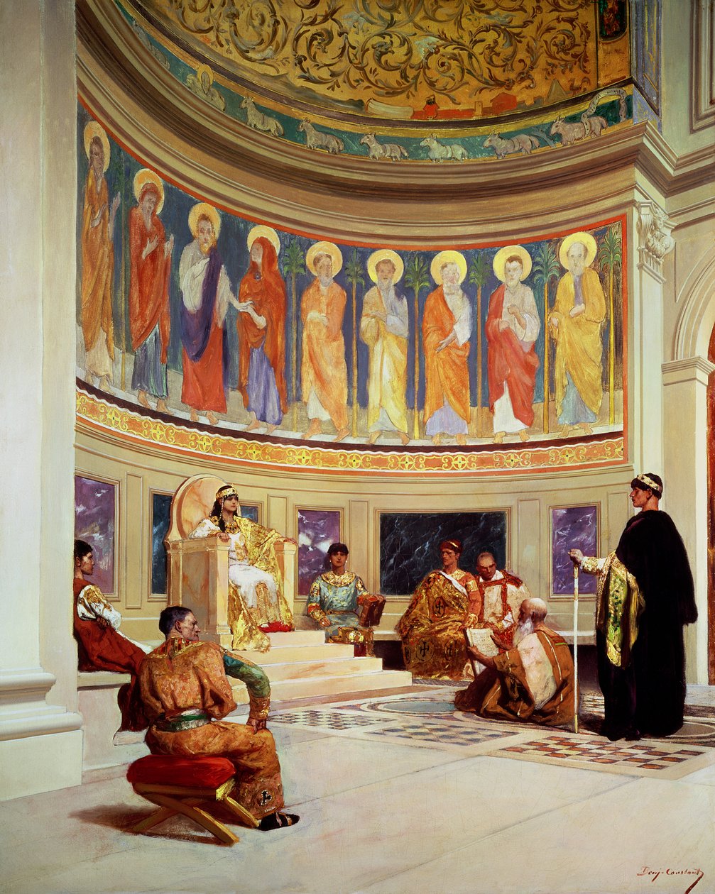 St John Chrysostom (ca. 347-407) eksilert av keiserinne Eudoxia (d.404) av Jean Joseph Benjamin Constant