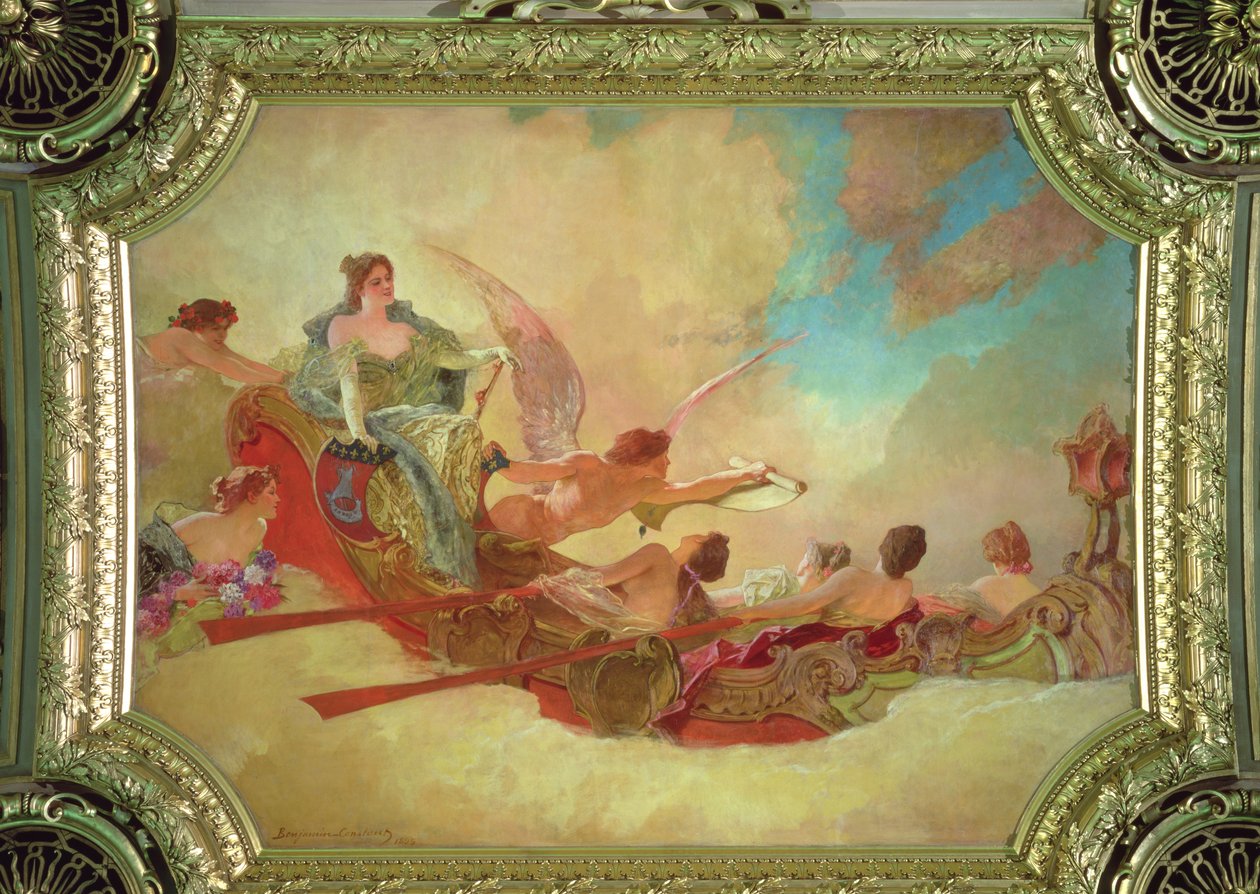 Byen Paris inviterer verden til å delta i sine festivaler, 1895 (panel) av Jean Joseph Benjamin Constant