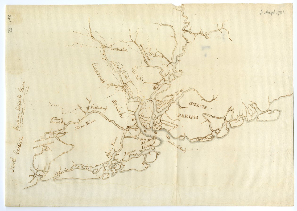 Kart over Charleston, South Carolina, 3. august 1781 av Benjamin Lincoln