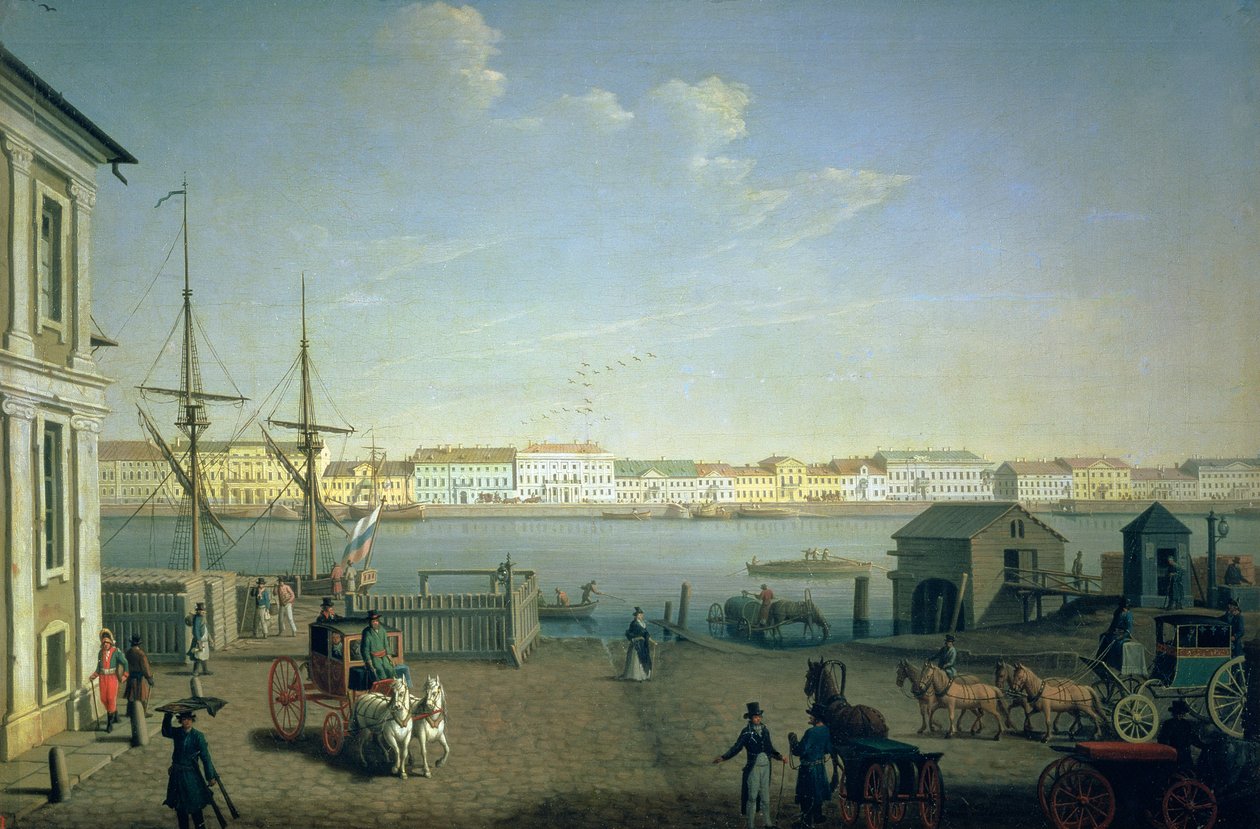 English Shore Street i St Petersburg, 1790-tallet av Benjamin Patersson