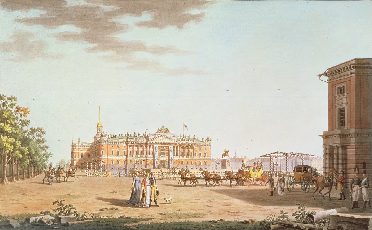 Frontfasade på St.Michaels slott, St. Petersburg av Benjamin Patersson